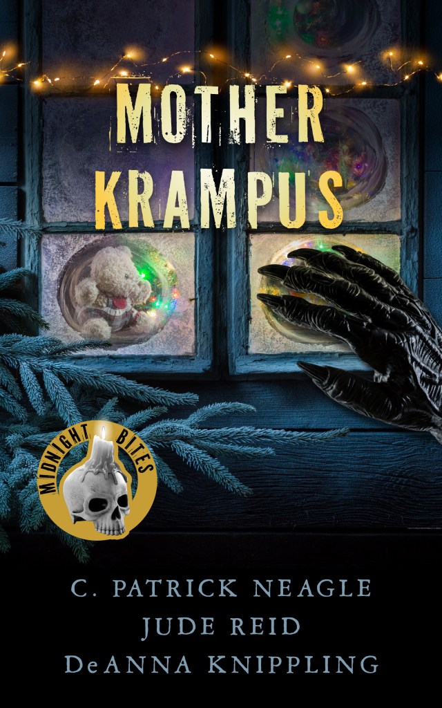 Cover of Mother Krampus, featuring a frosty window and a fiendish hand tapping on the glass