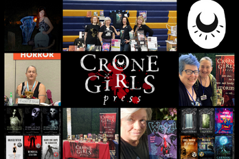 A photo collage of the authors and editors with our content marketing specialist and cover artist Lynne Hansen. Shared to show our appreciation to our Crone Girls Community.